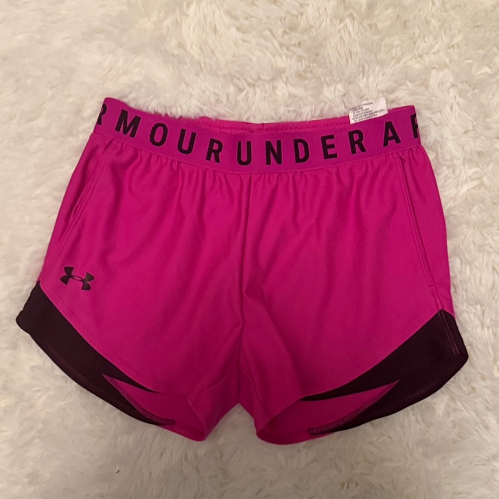 Under Armour Women's Athletic Shorts in Pink and Black